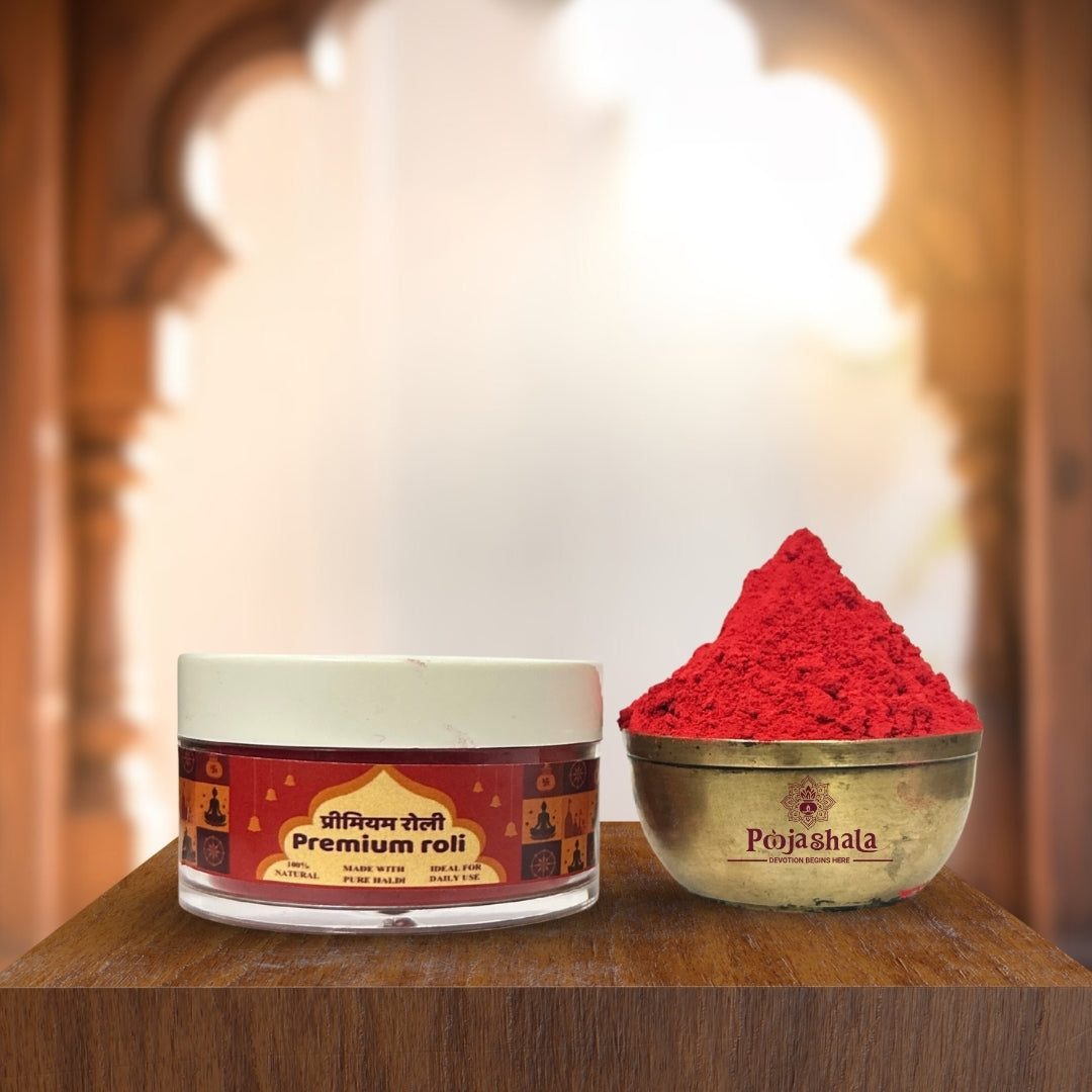 Product Title:  Poojashala Tilak Essentials Combo – Pack of 4 (Roli, Kumkum, Sindoor & Orange Sindoor) | 100% Natural, Ritual Grade