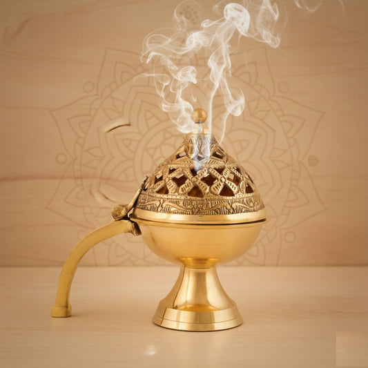 Brass Loban Daan – Pure Moradabad Brass | Temple Grade Pooja Burner