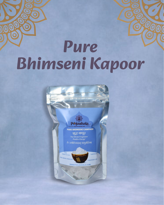 Poojashala Premium Bhimseni Camphor – 100% Shuddh Ayurvedic Kapoor for Pooja & Healing