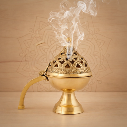 Poojashala Vedic Hawan Cups + Brass Loban Daan Stand – Complete Hawan Combo
