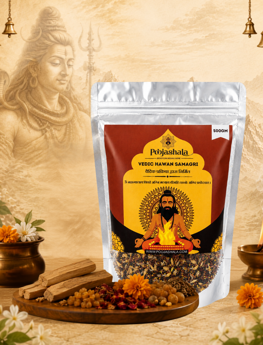 Poojashala Vedic Hawan Samagri 500g – 100% Natural | Traditional Vedic Herbs | For Daily Hawan, Yagna & Agnihotra